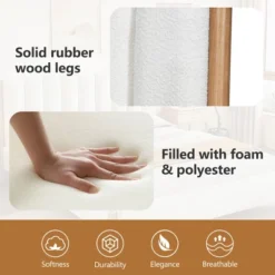 Christopher Knight Home Witt Modern Wood Boucle Platform Bed With Vertical Stripes Headboard, White -Christopher Knight Home GUEST 22cb1ffa 5b26 45ea 9771 a6e68e841878