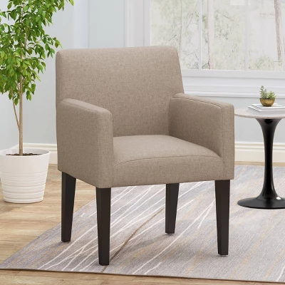 Mcclure Contemporary Upholstered Armchair Taupe/Espresso - Christopher Knight Home 3 Mcclure Contemporary Upholstered Armchair Taupe/Espresso - Christopher Knight Home