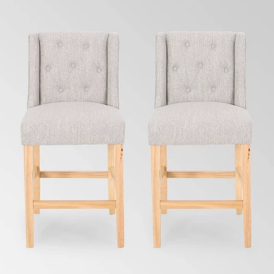 Set Of 2 Landria Button Tufted Wingback Counter Height Barstools - Christopher Knight Home 10 Set Of 2 Landria Button Tufted Wingback Counter Height Barstools - Christopher Knight Home - Image 8