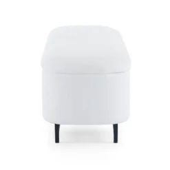 Christopher Knight Home Aurora Modern Wood And Metal Upholstered Storage Ottoman, White/Black -Christopher Knight Home GUEST 268a97dd d92e 48b4 8f71 5958cdc9e51e