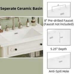 Christopher Knight Home Mualani 31" Vintage Bathroom Vanity With Ceramic Sink, 2 Doors And Adjustable Shelf -Christopher Knight Home GUEST 26cc1ea8 fedb 4b64 bb1c 207b5cd4f4ac