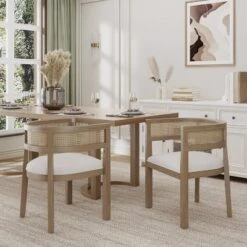 Christopher Knight Home Cinnabar 19.75" Seat Height Upholstered Rubberwood Tub Dining Chairs With Cane Back(Set Of 2) -Christopher Knight Home GUEST 27da073c 6f36 43ba abb9 a19385230eac