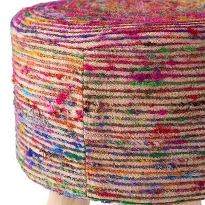 Cidney Silk Fabric Stool Coral - Christopher Knight Home 4 Cidney Silk Fabric Stool Coral - Christopher Knight Home - Image 2