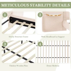 Christopher Knight Home Lindis Modern Upholstered Bed With 2 Built-in Shelves -Christopher Knight Home GUEST 29a6ebc2 b29b 4ec7 8e33 18295f2f9fbd