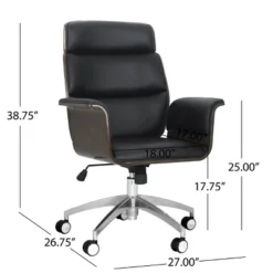 Cannonade Mid Century Modern Swivel Office Chair Black/Gray - Christopher Knight Home -Christopher Knight Home GUEST 2a014826 36d3 4f11 9f4e 05545a4c29a6