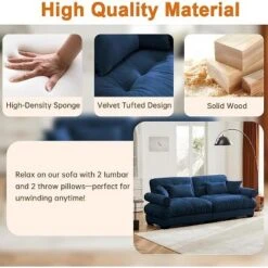 Christopher Knight Home Bernal 93.7" Modern 2 Seat Velvet Round Arm Sofa With Pillows -Christopher Knight Home GUEST 2ae0b016 70bc 40c2 9295 e2b6bb69af0e