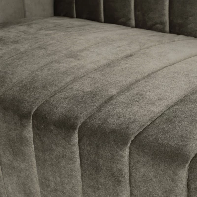 Weymouth Contemporary Channel Stitch Velvet Settee Gray - Christopher Knight Home 5 Weymouth Contemporary Channel Stitch Velvet Settee Gray - Christopher Knight Home - Image 3