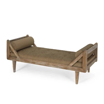 Zentner Rustic Tufted Double End Chaise Lounge With Bolster Pillows - Christopher Knight Home 4 Zentner Rustic Tufted Double End Chaise Lounge With Bolster Pillows - Christopher Knight Home - Image 2