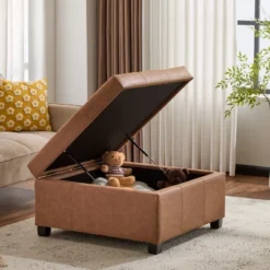 Christopher Knight Home Carlsbad Contemporary Upholstered Tufted Storage Ottoman