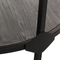 Cedarhurst Modern Industrial Round Coffee Table Gray/Black - Christopher Knight Home: Sturdy Iron Frame, Open Shelf -Christopher Knight Home GUEST 2d176ff1 e4d9 4bd2 a1fe a385e205a4c6