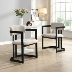 Christopher Knight Home Celica Modern Faux Wood Finish Upholstered Metal Dining Chairs (Set Of 2) -Christopher Knight Home GUEST 2e3e2ce5 95ca 4f79 9385 4fc68b12b1f8