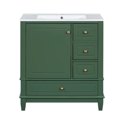 Christopher Knight Home Thomas 30" Bathroom Vanity With Sink, One Door With Shelf And Three Drawers 17 Christopher Knight Home Thomas 30" Bathroom Vanity With Sink, One Door With Shelf And Three Drawers - Image 15