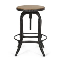 2pc Farmdale Industrial Firwood Adjustable Height Swivel Counter Height Barstools Antique Natural/Pewter - Christopher Knight Home -Christopher Knight Home GUEST 2ea1652e 6ade 4832 b213 d35059bc5c47