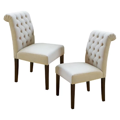 2ct Dinah Roll Top Fabric Dining Chair Set - Christopher Knight Home 7 2ct Dinah Roll Top Fabric Dining Chair Set - Christopher Knight Home - Image 5