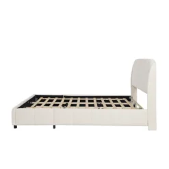 Christopher Knight Home Ella Boucle Upholstered Platform Bed With Headboard, Beige, King -Christopher Knight Home GUEST 302afe92 9ed2 4508 96a5 da5602d73605