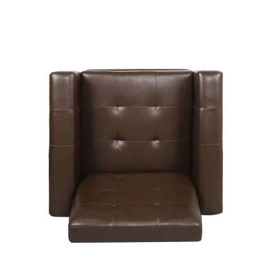 Craigue Contemporary Tufted Faux Leather Pushback Recliner - Christopher Knight Home 5 Craigue Contemporary Tufted Faux Leather Pushback Recliner - Christopher Knight Home - Image 3