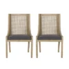 Christopher Knight Home Set Of 2 Maurers Cane And Wood Upholstered Dining Chairs Charcoal/Natural 2 Christopher Knight Home Set Of 2 Maurers Cane And Wood Upholstered Dining Chairs Charcoal/Natural -Christopher Knight Home GUEST 31f404e4 3b34 41ec a3bb f62e48812534