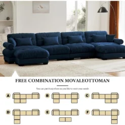 Christopher Knight Home Chasel Modern 4 Seater Velvet 166" U Sofa With Bolstered Armrests And Two Movable Ottomans -Christopher Knight Home GUEST 32ad9fc3 4f8a 4b94 9d83 3ae101024c78