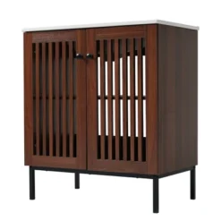 Christopher Knight Home Raja 30" Contemporary Vintage Bathroom Vanity With Ceramic Sink And Fence Door, Dark Brown -Christopher Knight Home GUEST 32e5d831 250f 42e3 94c7 bcc29c245767