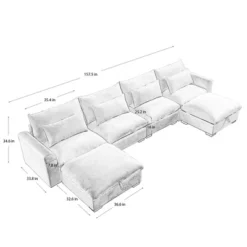 Christopher Knight Home Cleveland Luxurious U-Shaped Corduroy 157.5" Sectional Sofa With Storage Ottomans And 4 Waist Pillows -Christopher Knight Home GUEST 335653c5 ca75 4d05 b847 8b21ecf707e6