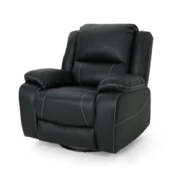 Malic Classic Tufted PU Leather Swivel Recliner - Christopher Knight Home -Christopher Knight Home GUEST 34ee286e 18f3 4541 b68c 5170038f9f04