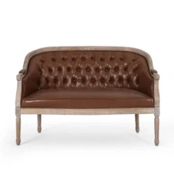 Faye Traditional Tufted Upholstered Loveseat - Christopher Knight Home -Christopher Knight Home GUEST 357763f5 c319 4159 b834 0bf293e811bf