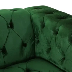 Sagewood Contemporary Velvet Tufted 3 Seater Sofa Emerald/Espresso - Christopher Knight Home -Christopher Knight Home GUEST 35b3ccdf d57c 4a48 b0a9 bdeaccf938bf