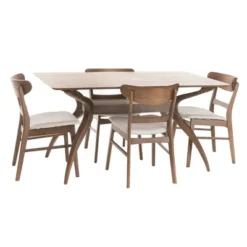 5pc 60" Idalia Mid-Century Modern Dining Set - Christopher Knight Home -Christopher Knight Home GUEST 3710e4e2 4351 434d 9895 2ebc825b8e15