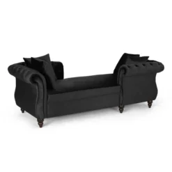 Houck Modern Glam Tufted Velvet Tete-A-Tete Chaise Lounge With Accent Pillows - Christopher Knight Home -Christopher Knight Home GUEST 3803601d 0bac 474a 80eb 1e6208ee29e0