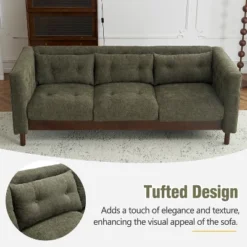 78"W Sofa Couch, Modern Upholstered 3-seater Sofa Chair With Tufted Design For Living Room -Christopher Knight Home -Christopher Knight Home GUEST 381d5ae8 64d7 4e2c 89f6 3703ad1dce5d