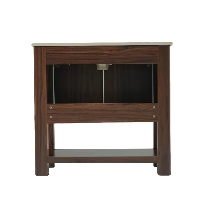 Christopher Knight Home Raisa 35" Modern Bathroom Vanity With Rectangle Ceramic Sink And Open Shelf 6 Christopher Knight Home Raisa 35" Modern Bathroom Vanity With Rectangle Ceramic Sink And Open Shelf - Image 4