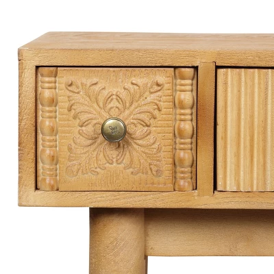 Warthen Boho Handcrafted 4 Drawer Console Table Natural - Christopher Knight Home 10 Warthen Boho Handcrafted 4 Drawer Console Table Natural - Christopher Knight Home - Image 8