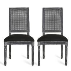 Christopher Knight Home Brownell French Country Fabric Upholstered Wood And Cane Dining Chairs (Set Of 2) 25 Christopher Knight Home Brownell French Country Fabric Upholstered Wood And Cane Dining Chairs (Set Of 2) -Christopher Knight Home GUEST 38610559 164c 47e7 bd28 b5b06612f13d