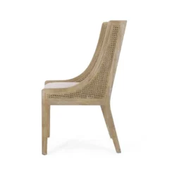 Christopher Knight Home Set Of 2 Maurers Cane And Wood Upholstered Dining Chairs Beige/Natural -Christopher Knight Home GUEST 39136f83 cd55 4cee b002 82231cc2daa7
