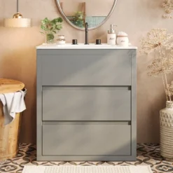 Christopher Knight Home Griffin Contemporary 30" Bathroom Vanity With Ceramic Sink And Full-Extension Drawers -Christopher Knight Home GUEST 39575537 ce30 4d53 89f6 ac036bdb4cd7