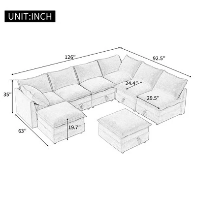 Christopher Knight Home Thea 8 Piece Versatile Modular Sofa Bed With Storage And Faux Double-Layer Cushions 4 Christopher Knight Home Thea 8 Piece Versatile Modular Sofa Bed With Storage And Faux Double-Layer Cushions - Image 2
