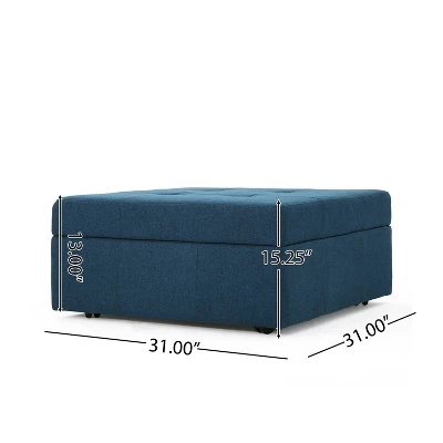 Christopher Knight Home Chatsworth Storage Ottoman - Navy: Elegant Tufted Design, Soft Polyester Upholstery, Mobile Casters 6 Christopher Knight Home Chatsworth Storage Ottoman - Navy: Elegant Tufted Design, Soft Polyester Upholstery, Mobile Casters - Image 4