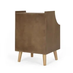 Boyes Contemporary End Table With Hutch Walnut/Natural/Antique Gold - Christopher Knight Home -Christopher Knight Home GUEST 3c51a147 f7f3 416a b5ec b8a36b8a5b20