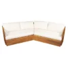 Christopher Knight Home Rugar 4-Seater Patio Mid-Century Modern Acacia Wood V-Shaped Sectional Sofa With Thick Cushions, Teak/Beige -Christopher Knight Home GUEST 3ee4a01e 2f94 4f7f a1c6 0a07c9f6dae2
