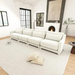 Christopher Knight Home Gloria 142" Chenille Upholstered 4 Seat Sectional Sofa