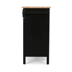 Byway Contemporary Kitchen Cart With Wheels Black/Natural - Christopher Knight Home -Christopher Knight Home GUEST 3fba8a50 be48 4b3e a424 f99e40a00221