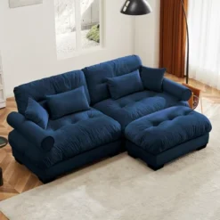Christopher Knight Home Alger 93.7" Oversized Velvet L-Sectional Sofa With Ottoman -Christopher Knight Home GUEST 3fcce525 5ce2 4726 a6f5 b60656818e89