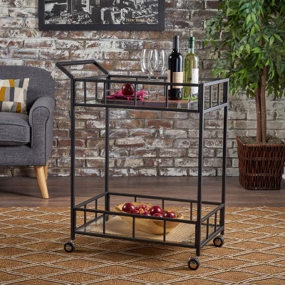 Falon Modern Glam Bar Cart - Christopher Knight Home 3 Falon Modern Glam Bar Cart - Christopher Knight Home
