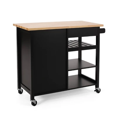 Westcliffe Contemporary Kitchen Cart With Wheels - Christopher Knight Home 6 Westcliffe Contemporary Kitchen Cart With Wheels - Christopher Knight Home - Image 4
