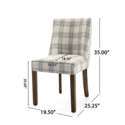 2pk Harman Contemporary Upholstered Plaid Dining Chairs Gray/Light Beige/Brown - Christopher Knight Home 21 2pk Harman Contemporary Upholstered Plaid Dining Chairs Gray/Light Beige/Brown - Christopher Knight Home -Christopher Knight Home GUEST 44f83184 b26d 4d60 996b e440176cff87