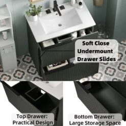 Christopher Knight Home Quillen Modern 30" Bathroom Vanity With Ceramic Sink And Drawers -Christopher Knight Home GUEST 46038506 28d3 4004 a6e6 4fa9368596f7