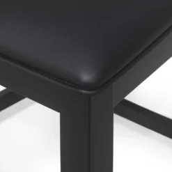 2pc Benner Farmhouse Upholstered Wood Counter Height Barstools Black - Christopher Knight Home -Christopher Knight Home GUEST 467c1095 139e 4c67 b052 d02b666e4797