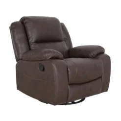 Malic Classic Tufted PU Leather Swivel Recliner - Christopher Knight Home -Christopher Knight Home GUEST 47faddc7 92c1 413f 96a9 8899f3340706