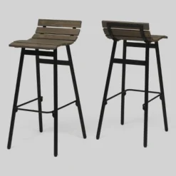 Set Of 2 Pepperwood Wooden Barstool - Christopher Knight Home -Christopher Knight Home GUEST 48df93b9 97a3 4671 945e 9b2917f492f8