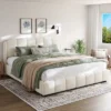 Christopher Knight Home Ella Boucle Upholstered Platform Bed With Headboard, Beige, King -Christopher Knight Home GUEST 48e5255f 23f2 4c4f a499 e0c4b1c9aa06